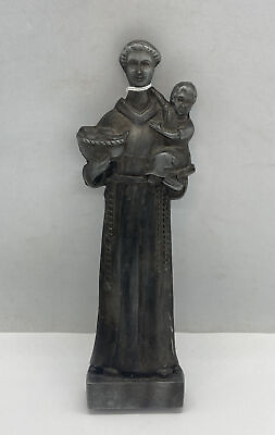 #ad Antique St. Anthony Baby Jesus Metal Statue 6.75quot; Heavy pewter $35.10