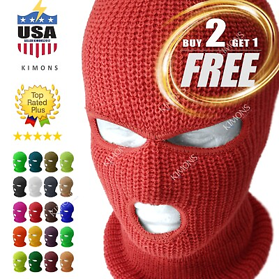 #ad 3 Hole Full Face Mask Ski Mask Winter Cap Balaclava Outdoor Beanie Tactical Hat $7.65
