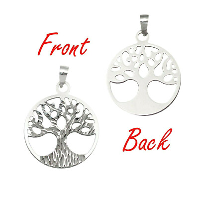 #ad 20mm Sterling Silver Tree Of Life Charm Pendant $18.74