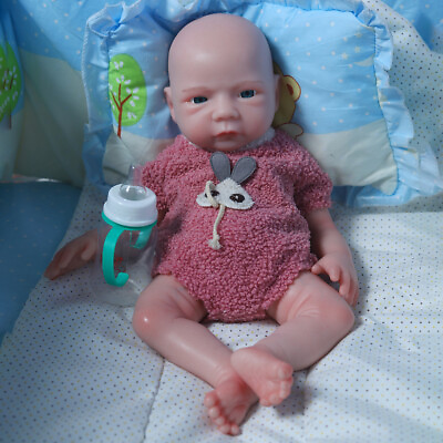 #ad 18.5quot; Newborn Girl Reborn Toddler Dolls Full Body Solid Silicone Baby Dolls 2024 $157.51