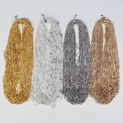 #ad 10 20 50 100x Silver Gold Color 1.2mm Snake Chain Necklace 16quot; 18quot; 20quot; 24quot; $56.99
