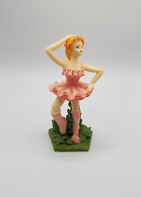 #ad Ballerina Ballet Dancer Figure Hand Painted Resin 4.25 Inches Tall $3.25