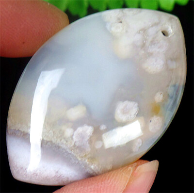 #ad 45x29x7mm Natural Cherry Blossom Agate Healing Marquise Pendant Bead ZL5199 $8.59