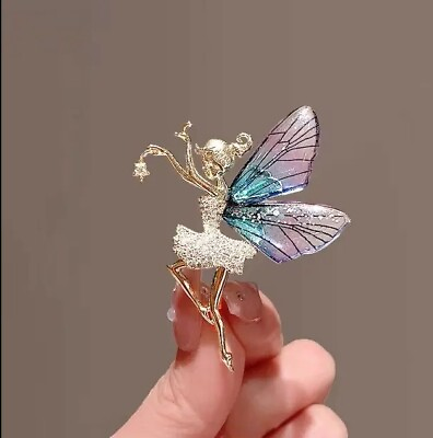 #ad Elegant Gold Color Angel#x27;s Wings Shape Brooches For Women $18.00