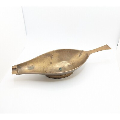 #ad Vintage Large Brass Incense Burner Tray Trinket Bowl Jewelry Ash Tray Keys $21.00