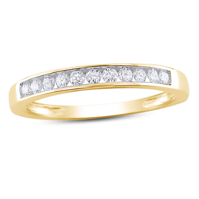 #ad Half Eternity Wedding Anniversary Band Ring Round Cubic Zirconia 10K Yellow Gold $209.75