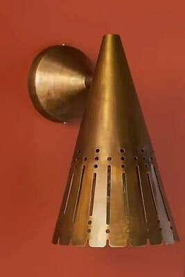 #ad Mid Century Sputnik Brass Perforated Wall Sconce Fixture Kitchen Light Italian $96.59