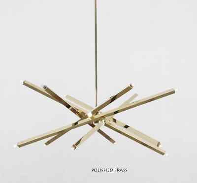 #ad Large 12 Light Brass Sputnik Spiral Chandelier Pendant Mid Century Modern $719.10