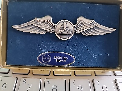 #ad WWII US CAP Wings Pin Back Sterling REAL THING RARE NAVY VET OWNED $49.99