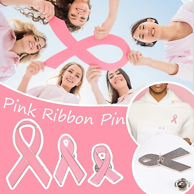 #ad Pins Brooch Ribbon Metal Pins Pink Breast Awareness Cancer Event For Breast $8.15
