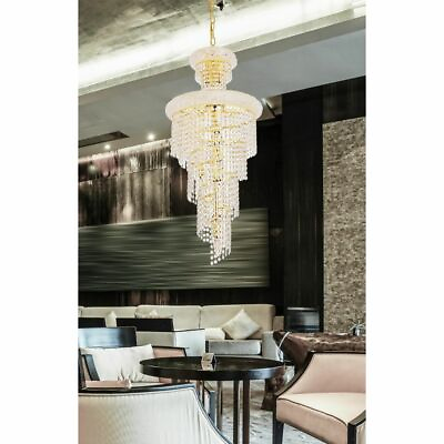 #ad #ad Spiral Crystal Chandeliers Foyer Dining Room Gold Pendant Lighting Fixtures 36quot; $1079.89