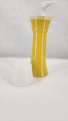 #ad Tupperware Yellow Mustard Pump Dispenser #718 7 1 2quot; with Cap $12.99