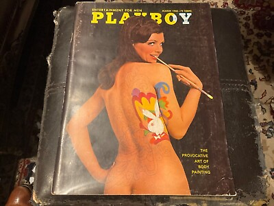 #ad PLAYBOY MAGAZINE MARCH 1968 MICHELLE HAMILTON BODY ART VERY GOOD $14.99