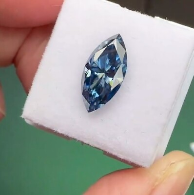 #ad 1.60 Ct Certified Natural Marquise Cut Blue Diamond D Grade VVS1 1 Gift Free $46.75