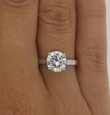 #ad 2.75 Ct Classic 4 Prong Round Cut Diamond Engagement Ring VVS2 F White Gold 18k $11690.00