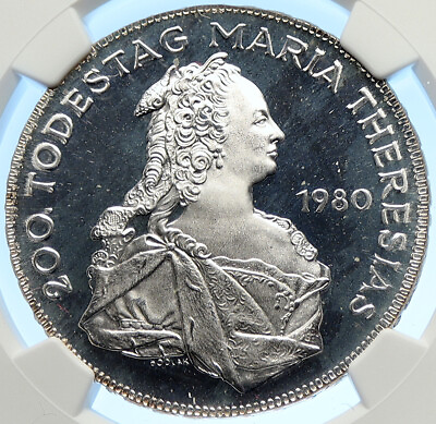 #ad 1980 AUSTRIA Queen Maria Theresa VINTAGE 500 Schilling Austrian NGC Coin i106565 $799.65