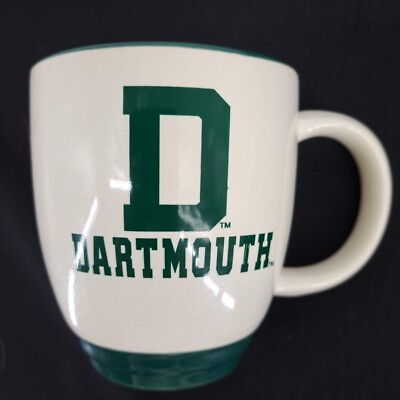 #ad Dartmouth College Ivory amp; Green Stoneware Coffee Mug Excellent Condition $15.94