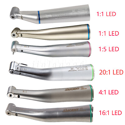 #ad Dental LED Fiber Optic 1:1 1:5 20:1 4:1 16:1 Contra Angle Handpiece NSK Ti Max $106.99