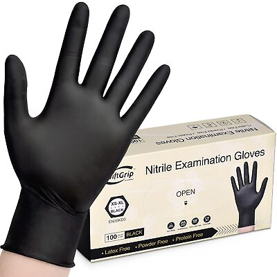 #ad 100pc Disposable Nitrile Exam 3 mil Latex Free Medical Cleaning Food Safe Gloves $7.99