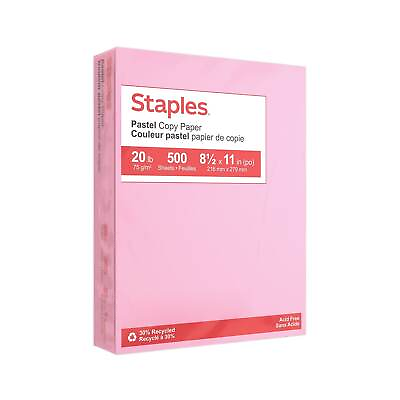 #ad Staples Pastel Colored Copy Paper 8 1 2quot; x 11quot; Pink 500 Ream 14779 $13.98