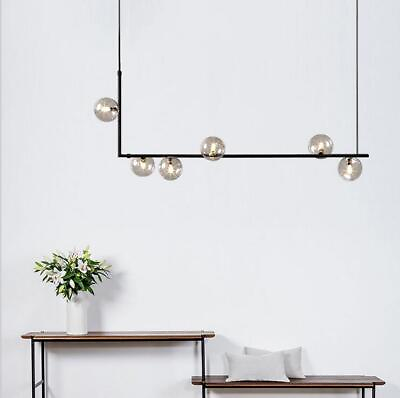 #ad Modern Chandelier 6 Light Linear Pendant Lamp Semi Recessed Ceiling Lighting $67.31