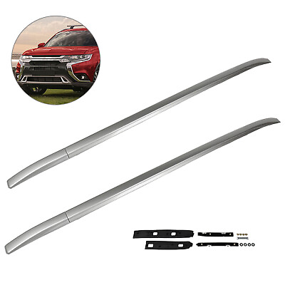#ad 2 x Top Roof Side Rail For 2013 2019 Mitsubishi Outlander Roof Rail Set Silver $107.15