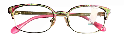 #ad Lilly Pulitzer Effie Eyeglass Frames 48 16 130 PK Pink Floral Flower Metal NEW $55.00