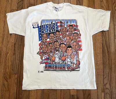 #ad 1990s NBA Dream Team 3 Atlanta Olympics Pro Player T Shirt Size XL NEW OLD STOCK $174.95