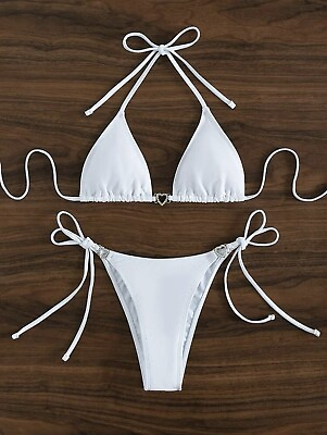 #ad New Rhinestone Bikini Set Size 8 10 $13.00