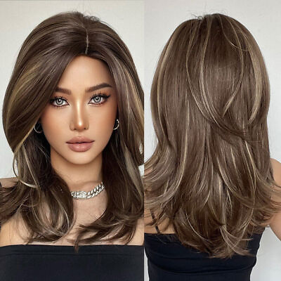 #ad Long Wavy Synthetic Wig for Women Wavy Heat Resistant Fiber Hair Wigs Daily Use $30.73
