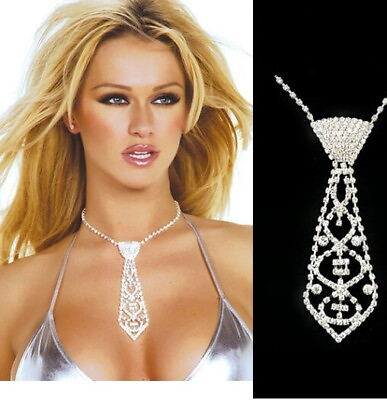 #ad Sexy Women Deluxe Rhinestone Bow tie Necktie Jewelry Accessory Choker Necklace $9.95