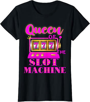 #ad Queen Of The Slot Machine Casino Player Gambling Poker T Shirt $12.99