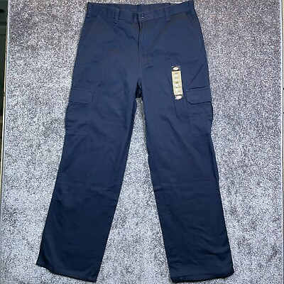 #ad Dickies Navy Cargo Pants Mens 36x34 Loose Fit Straight Leg NWT Work $22.99