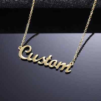 #ad Custom Name Necklace Gift Box Gold amp; Silver Stainless Steel Personalize $9.99