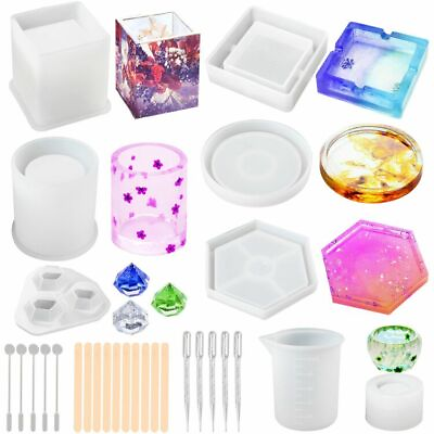 #ad Silicone Resin Molds Epoxy Casting Art Coaster Cup Pen Candle Ashtray Bowl Mat $11.39