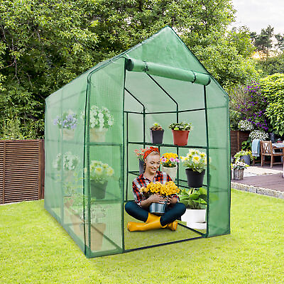 #ad 8 Shelves 3 Tiers Greenhouse Portable Mini Walk In Outdoor MINI Planter House $56.58
