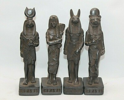 #ad 4 RARE ANCIENT EGYPTIAN ANTIQUE Greatest Lords Anubis Isis Horus And Sekhmet $175.00
