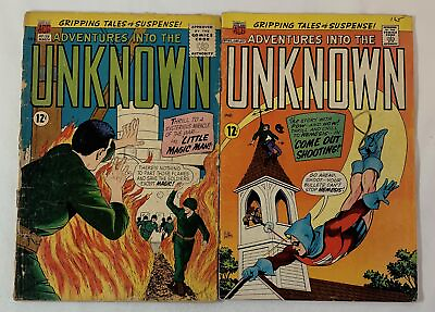 #ad 1960s low grade ACG comics ADVENTURES INTO THE UNKNOWN #139 and 165 $12.95