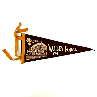 #ad 1950s Valley Forge PA Vintage Pennant 11in George Washington#x27;s Headquarters USA $14.95