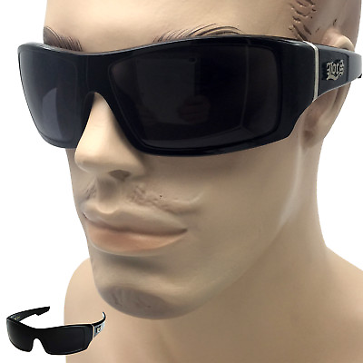 LOCS Rectangular Gangster Black Shades Mens Designer Sunglasses Cholo Dark Lens $11.99