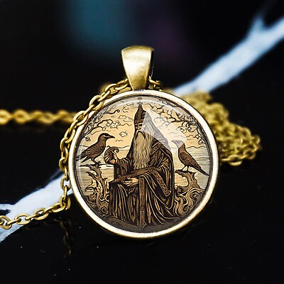 #ad Odin pendant Viking pendant Raven necklace Occult pendant Norse necklace Nordic $18.00