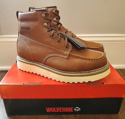 #ad Wolverine Work Wedge Brown W08288 6quot; Soft Toe Safety Boot 10.5 Medium Width $99.99