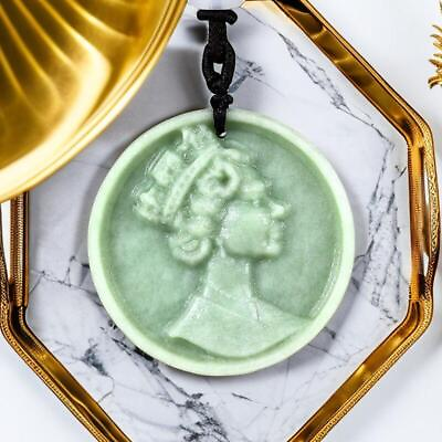 #ad Jade Queen of England Pendant Gifts for Women Natural Green Jewelry Necklace $5.99