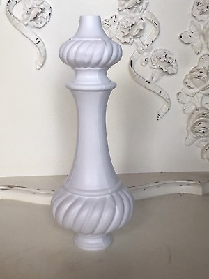 #ad NEW 11quot; tall Ornate Cast Metal Column Powder coated flat white Lamp Part $15.50