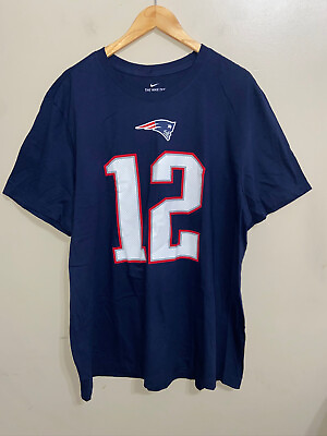 #ad Nike NFL New England Patriots #12 Tom Brady T Shirt Football XXL N199 41S NEW $45.00