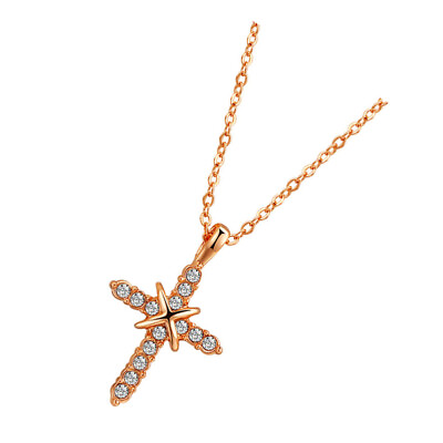 #ad Girls Necklace Gold Fashion Necklaces for Women Trendy Cross Miss $8.53