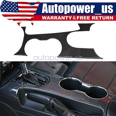 #ad Real Carbon Fiber Interior Gear Shift Panel Cover Trim Fits Ford Mustang 2015 up $23.09