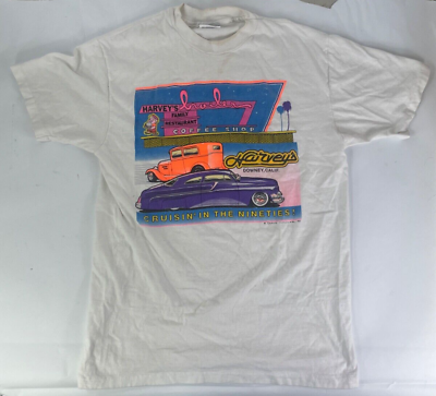 #ad Vintage Rare Single Stitch 90#x27;s Classic Car Cruising T Shirt Lg Downey CA $18.00