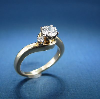 #ad 14k Ladies Diamond .50ct Engagement Ring Three Stone Yellow Gold Engagement $1799.99