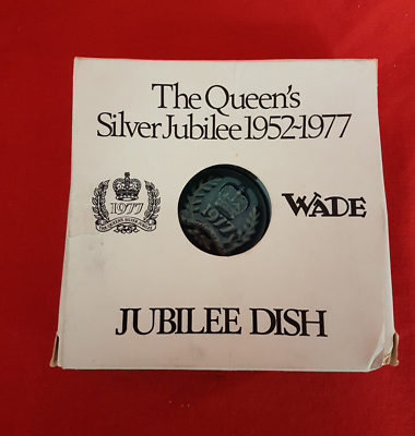 #ad Wade Jubilee Dish Blue 1977 Elizabeth II Silver Jubilee Commem. Dish Orig.Box C $27.99
